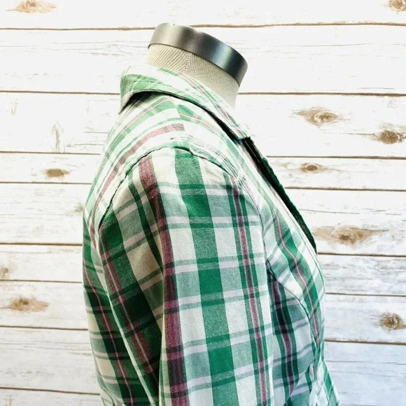 AMERICAN EAGLE Women Long Sleeve Button Down Plaid Collared Jacket Small Petite - Picture 5 of 11